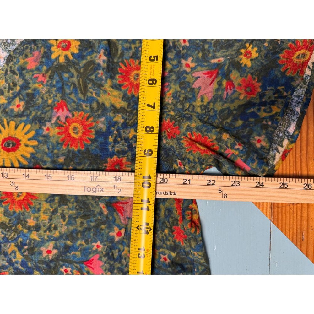 Natural Life Sunflower Floral Midi Dress Boho V Neck Short Sleeve Flowy Dress - Picture 6 of 8
